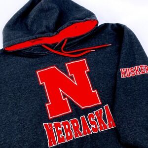 Nebraska Cornhuskers Hoodie Mens 2XL Black Red Sweatshirt Hoodie Collegiate